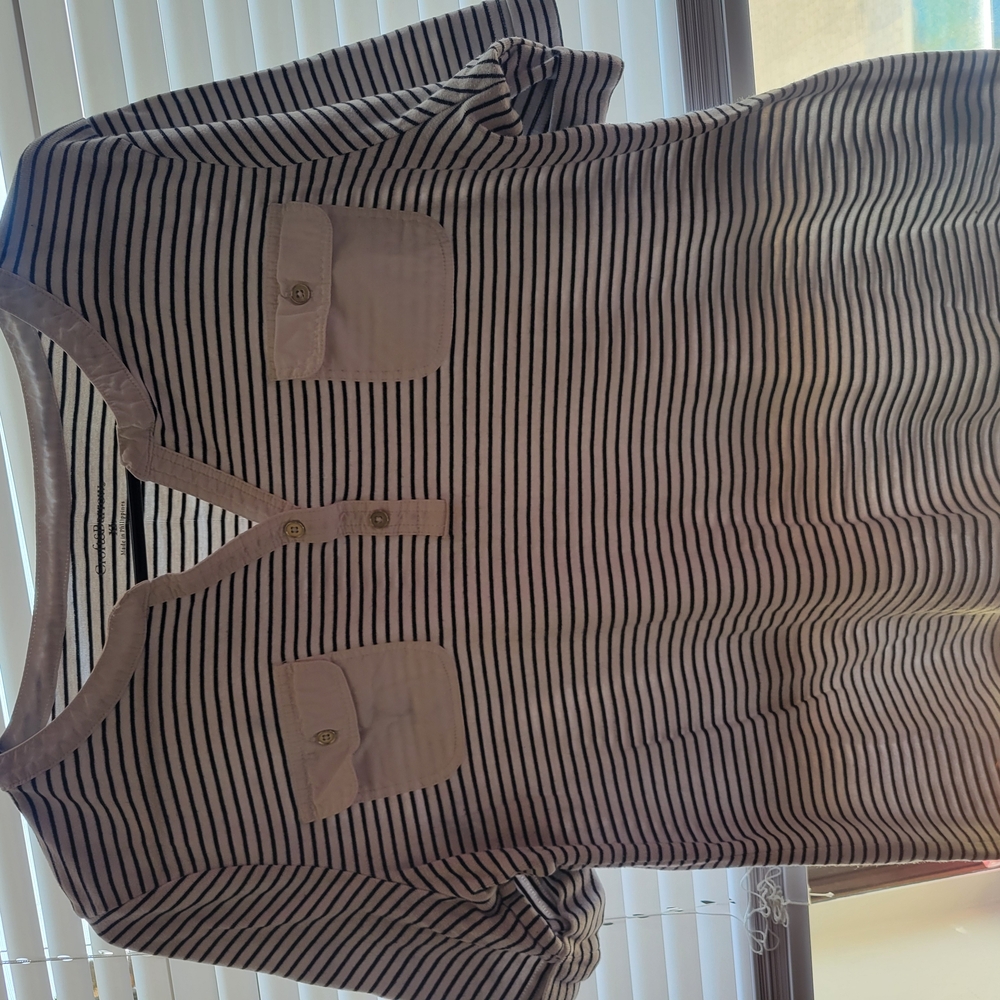 Striped Black and White Short Sleeve Top
